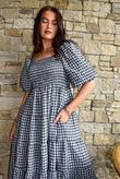 Nonni Gingham Darling Dress Navy